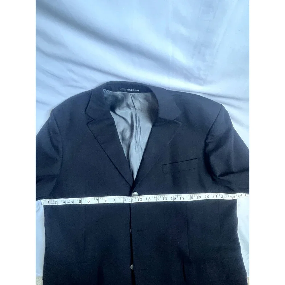 Mazzoni Lana Lux 100% Merino Wool Blazer Jacket sz 44S Career Office Sport Coat